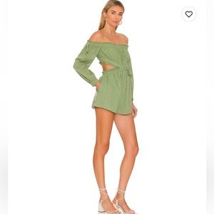 Tularosa Johanna Romper in Sage Green Backless Size Small